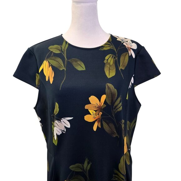 Ted Baker Gallah Floral Cap Sleeve Fit & Flare Skater Dress Size TB 5/US XL - Picture 4 of 8